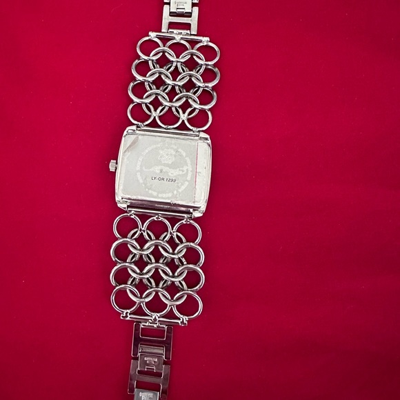 Ed Hardy Flower Dial Silver Tone Case Chain Link Style Band Watch 7 Inch - Picture 10 of 13
